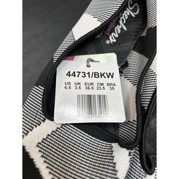 Skechers Womens Stretch Fit Slip-On Flats Black/White Geometric Pattern Size 6.5 - Picture 3 of 6